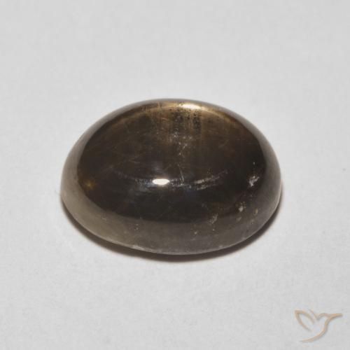Zafiro estrella Negro natural de 6.28 ct, Ovalada, Opaco