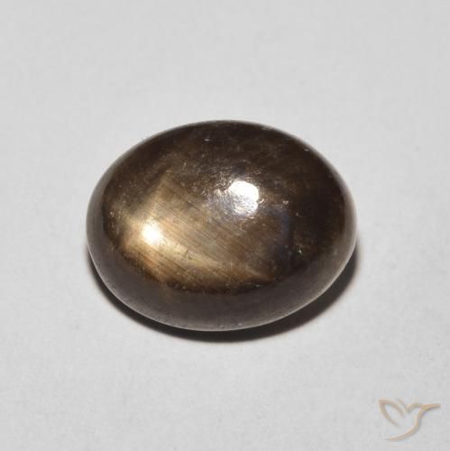 4.26ct Natural Negro Zafiro estrella, Ovalada, Opaco