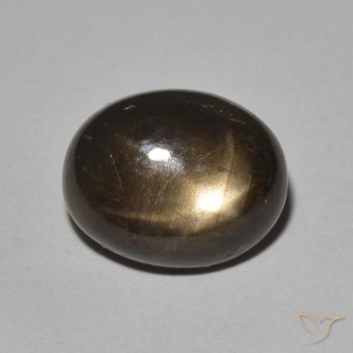 Zafiro estrella Negro natural de 5.24 ct, Ovalada, Opaco