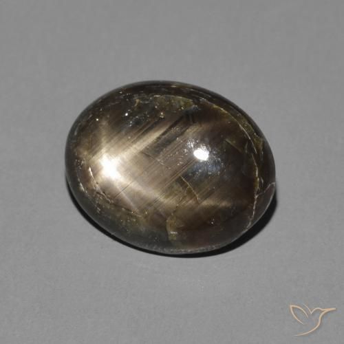 Zafiro estrella Negro natural de 3.05 ct, Ovalada, Opaco