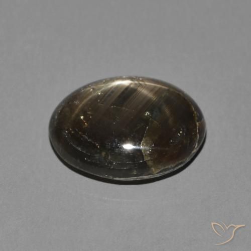 Zafiro estrella Negro natural de 3.05 ct, Ovalada, Opaco