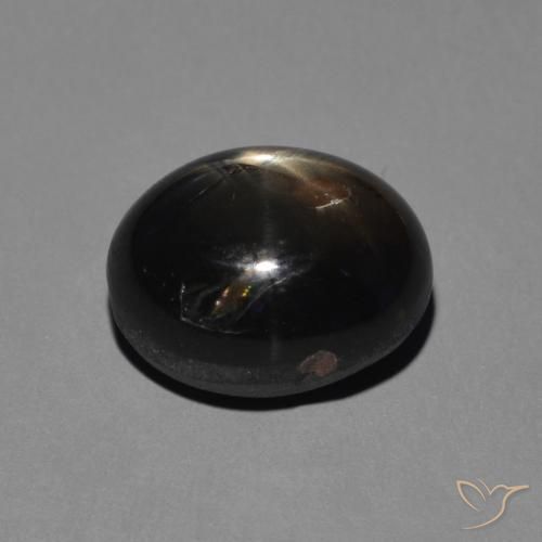 Zafiro estrella Negro plateado grisáceo natural de 5.11 ct, Ovalada, Opaco