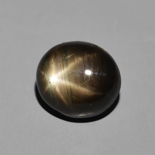 Zafiro estrella Negro natural de 6.13 ct, Ovalada, Opaco