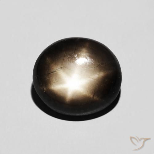 4.60ct Natural Negro Zafiro estrella, Ovalada, Opaco