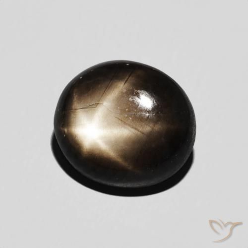 Zafiro estrella Negro natural de 4.60 ct, Ovalada, Opaco
