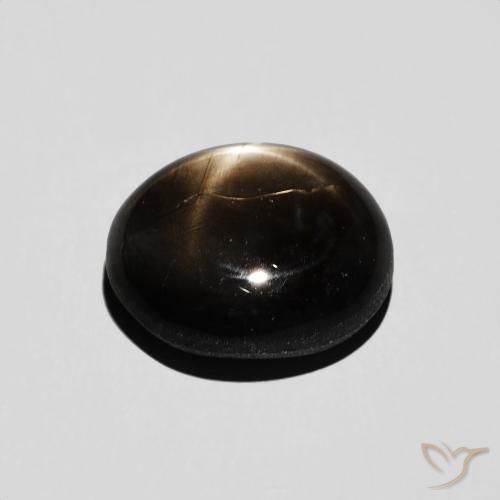Zafiro estrella Negro natural de 4.60 ct, Ovalada, Opaco