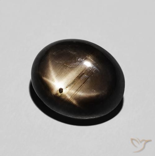 Zafiro estrella Negro natural de 6.43 ct, Ovalada, Opaco