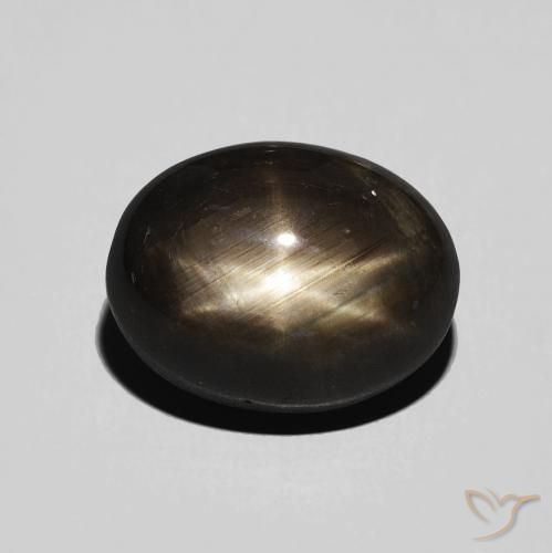 6.52ct Natural Negro Zafiro estrella, Ovalada, Opaco