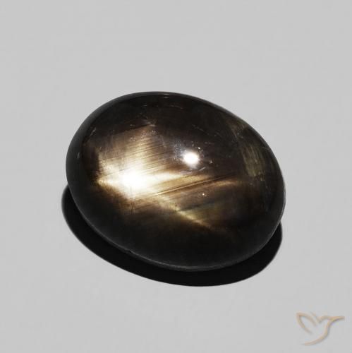 Zafiro estrella Negro natural de 6.52 ct, Ovalada, Opaco