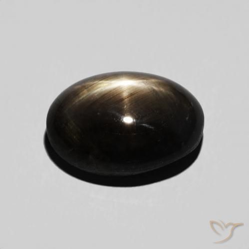 Zafiro estrella Negro natural de 6.52 ct, Ovalada, Opaco
