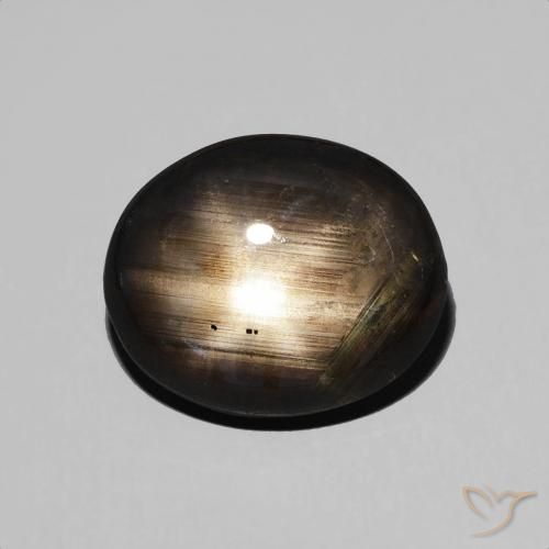 4.89ct Natural Negro Zafiro estrella, Ovalada, Opaco