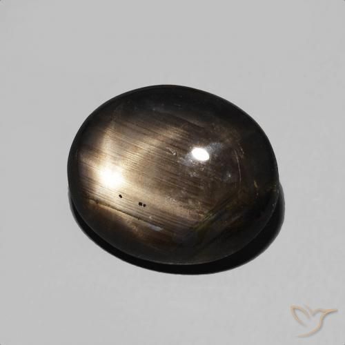 Zafiro estrella Negro natural de 4.89 ct, Ovalada, Opaco