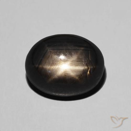 6.54ct Natural Negro Zafiro estrella, Ovalada, Opaco