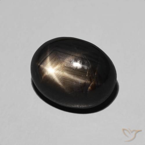 Zafiro estrella Negro natural de 6.54 ct, Ovalada, Opaco