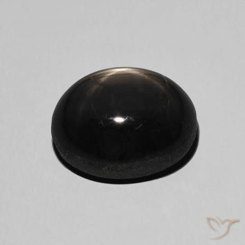 Zafiro estrella Negro natural de 6.54 ct, Ovalada, Opaco