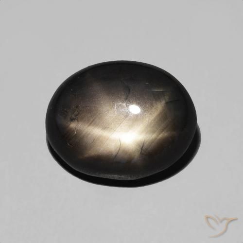 5.50ct Natural Negro Zafiro estrella, Ovalada, Opaco