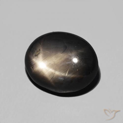Zafiro estrella Negro natural de 5.50 ct, Ovalada, Opaco