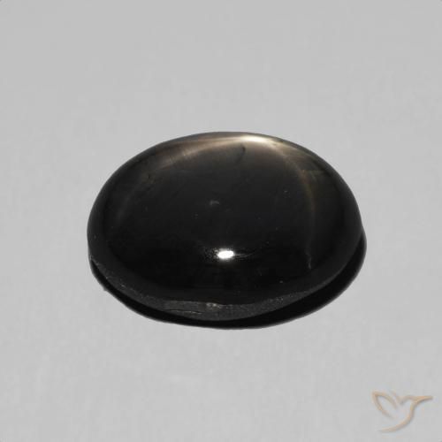 Zafiro estrella Negro natural de 5.50 ct, Ovalada, Opaco