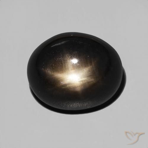 7.84ct Natural Negro Zafiro estrella, Ovalada, Opaco