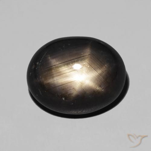 7.18ct Natural Negro Zafiro estrella, Ovalada, Opaco