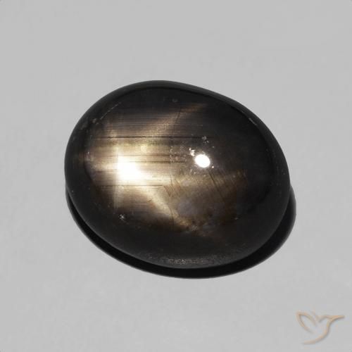 Zafiro estrella Negro natural de 7.18 ct, Ovalada, Opaco