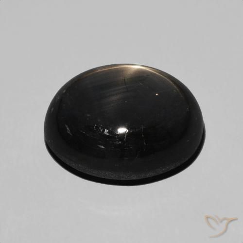 Zafiro estrella Negro natural de 7.18 ct, Ovalada, Opaco