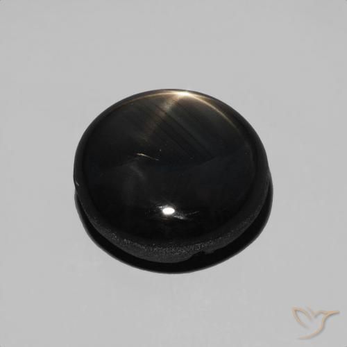Zafiro estrella Negro natural de 6.21 ct, Redondo, Opaco
