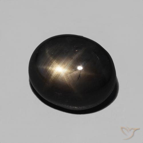 Zafiro estrella Negro natural de 6.71 ct, Ovalada, Opaco