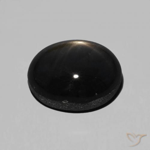 Zafiro estrella Negro natural de 6.71 ct, Ovalada, Opaco
