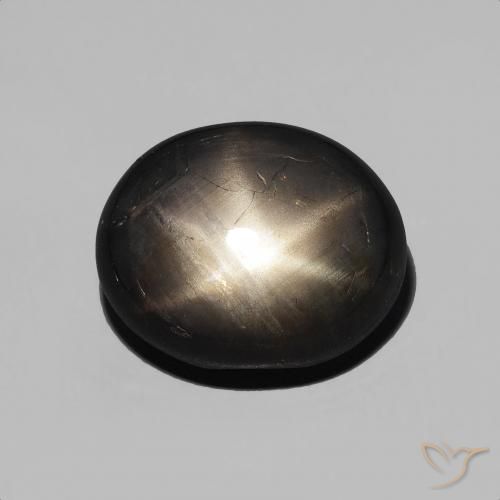 4.92ct Natural Negro Zafiro estrella, Ovalada, Opaco