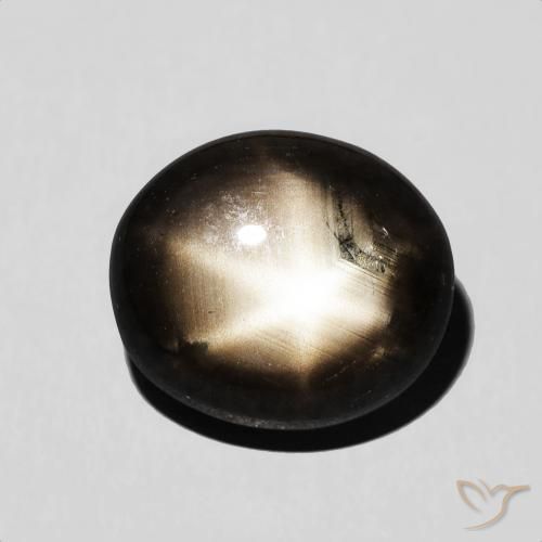 7.12ct Natural Negro Zafiro estrella, Ovalada, Opaco