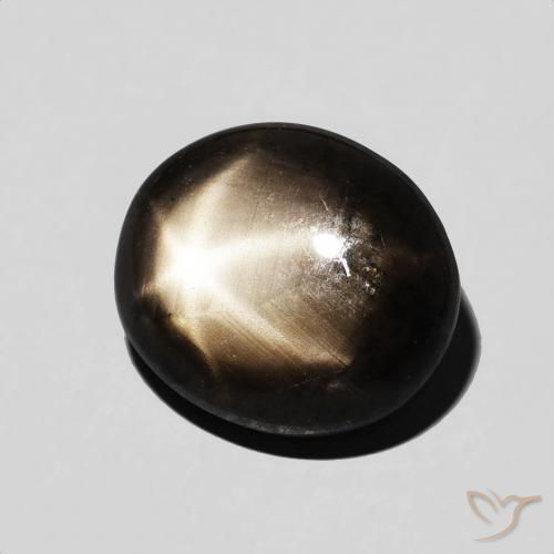 Zafiro estrella Negro natural de 7.12 ct, Ovalada, Opaco