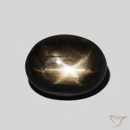 5.59ct Natural Negro Zafiro estrella, Ovalada, Opaco