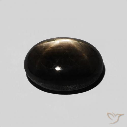 Zafiro estrella Negro natural de 5.59 ct, Ovalada, Opaco