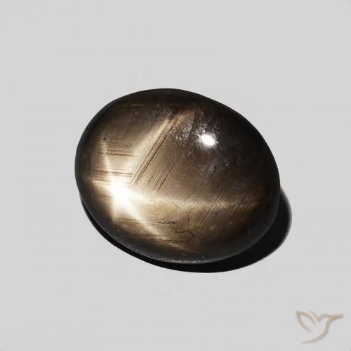 Zafiro estrella Negro natural de 3.89 ct, Ovalada, Opaco