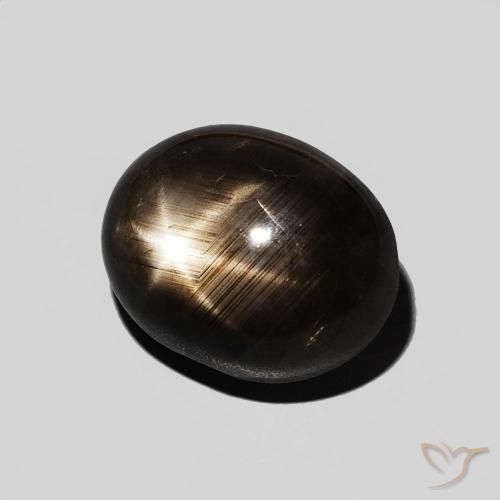 Zafiro estrella Negro natural de 6.67 ct, Ovalada, Opaco