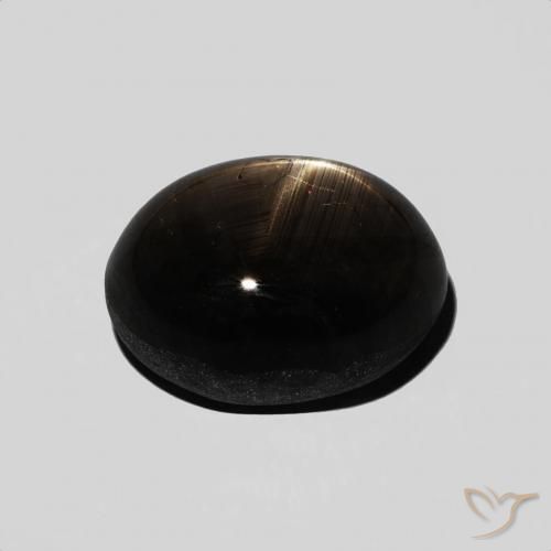 Zafiro estrella Negro natural de 6.67 ct, Ovalada, Opaco