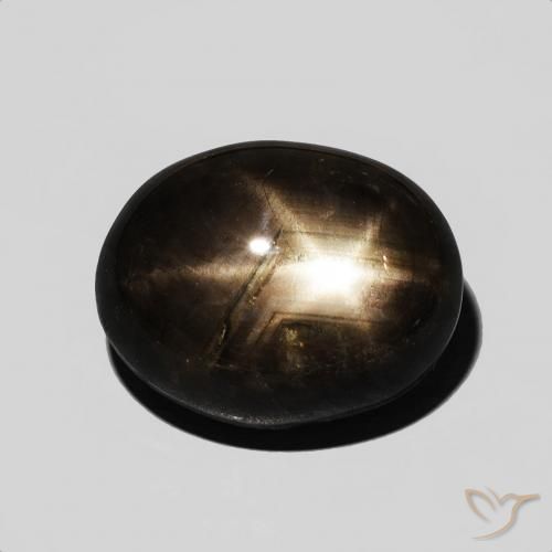 7.59ct Natural Negro Zafiro estrella, Ovalada, Opaco