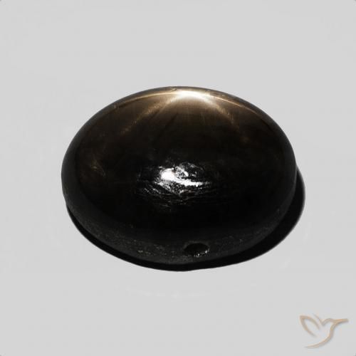 Zafiro estrella Negro natural de 7.59 ct, Ovalada, Opaco