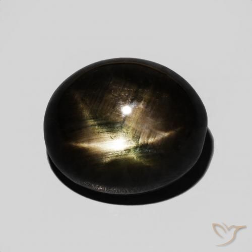 8.75ct Natural Negro Zafiro estrella, Ovalada, Opaco