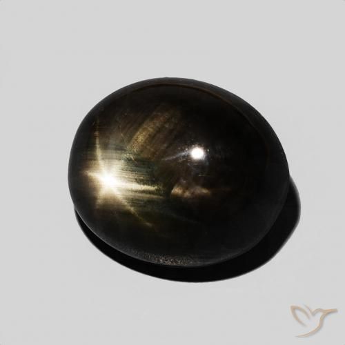 Zafiro estrella Negro natural de 8.75 ct, Ovalada, Opaco