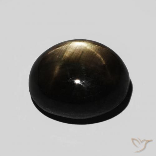 Zafiro estrella Negro natural de 8.75 ct, Ovalada, Opaco