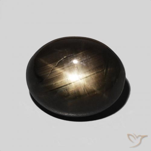 6.83ct Natural Negro Zafiro estrella, Ovalada, Opaco