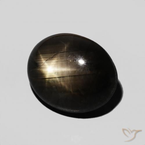 Zafiro estrella Negro natural de 6.83 ct, Ovalada, Opaco