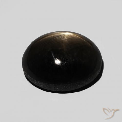 Zafiro estrella Negro natural de 6.83 ct, Ovalada, Opaco