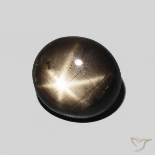 Zafiro estrella Negro natural de 5.39 ct, Ovalada, Opaco