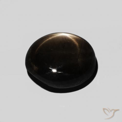 Zafiro estrella Negro natural de 5.39 ct, Ovalada, Opaco