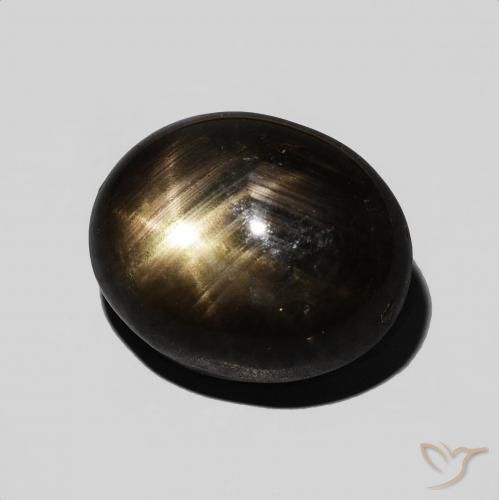 Zafiro estrella Negro natural de 9.54 ct, Ovalada, Opaco