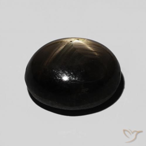 Zafiro estrella Negro natural de 9.54 ct, Ovalada, Opaco
