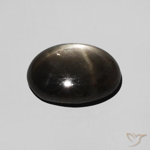 Zafiro estrella Negro natural de 2.26 ct, Ovalada, Opaco